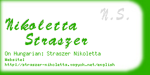 nikoletta straszer business card